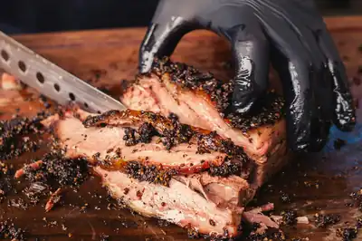 BBQ catering setup at an outdoor event