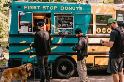 Gourmet desserts from a food truck