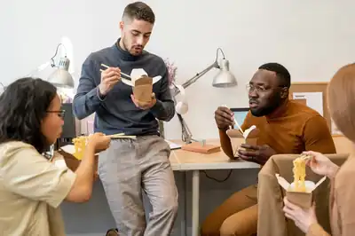 Food truck serving employees at an office park