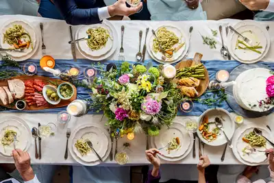 Food truck serving at a wedding reception